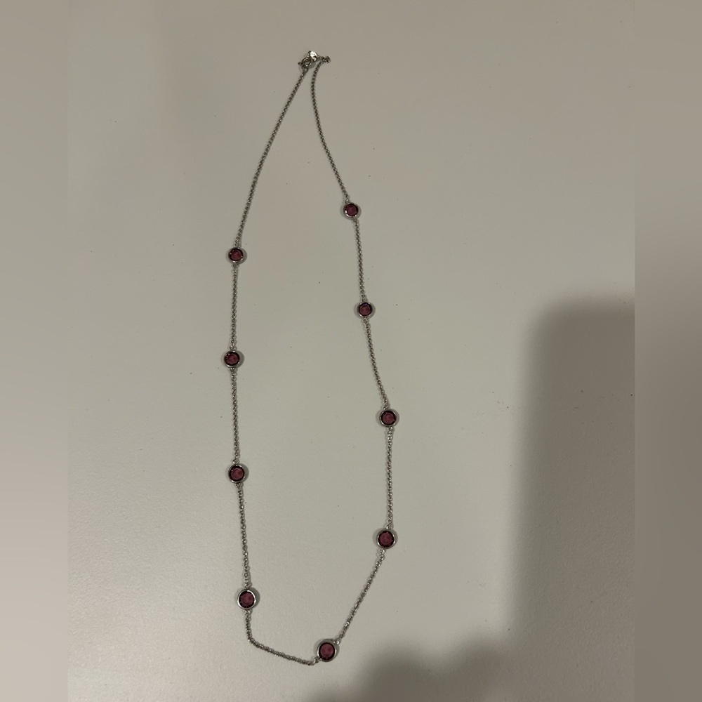 Elegant Silver Necklace with Purple Accents